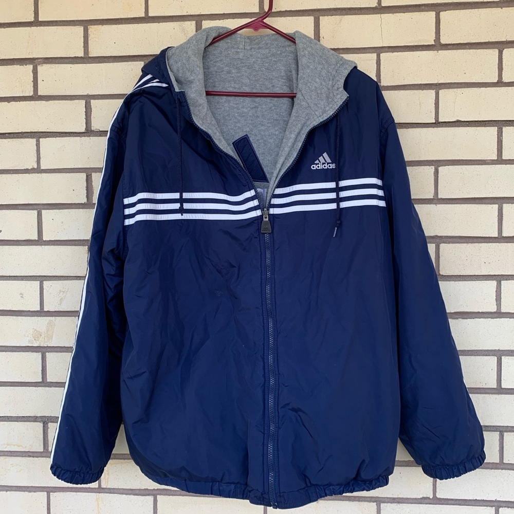 Vintage 90s Adidas Reversible Bomber Jacket